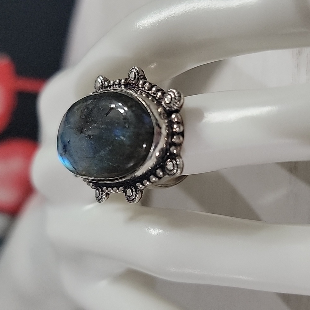 Labradorite Artisan Statement Ring - image 5